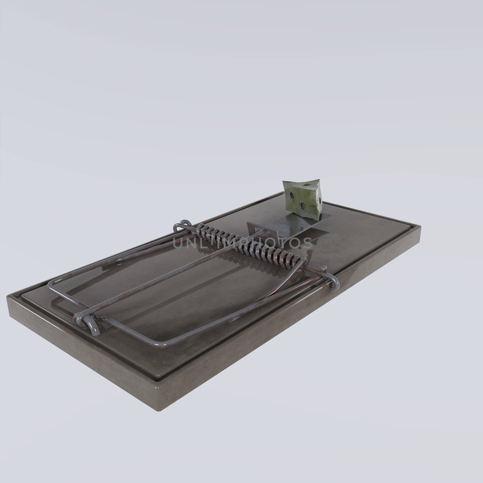 Mouse Trap isolated on white background. High quality 3d illustration