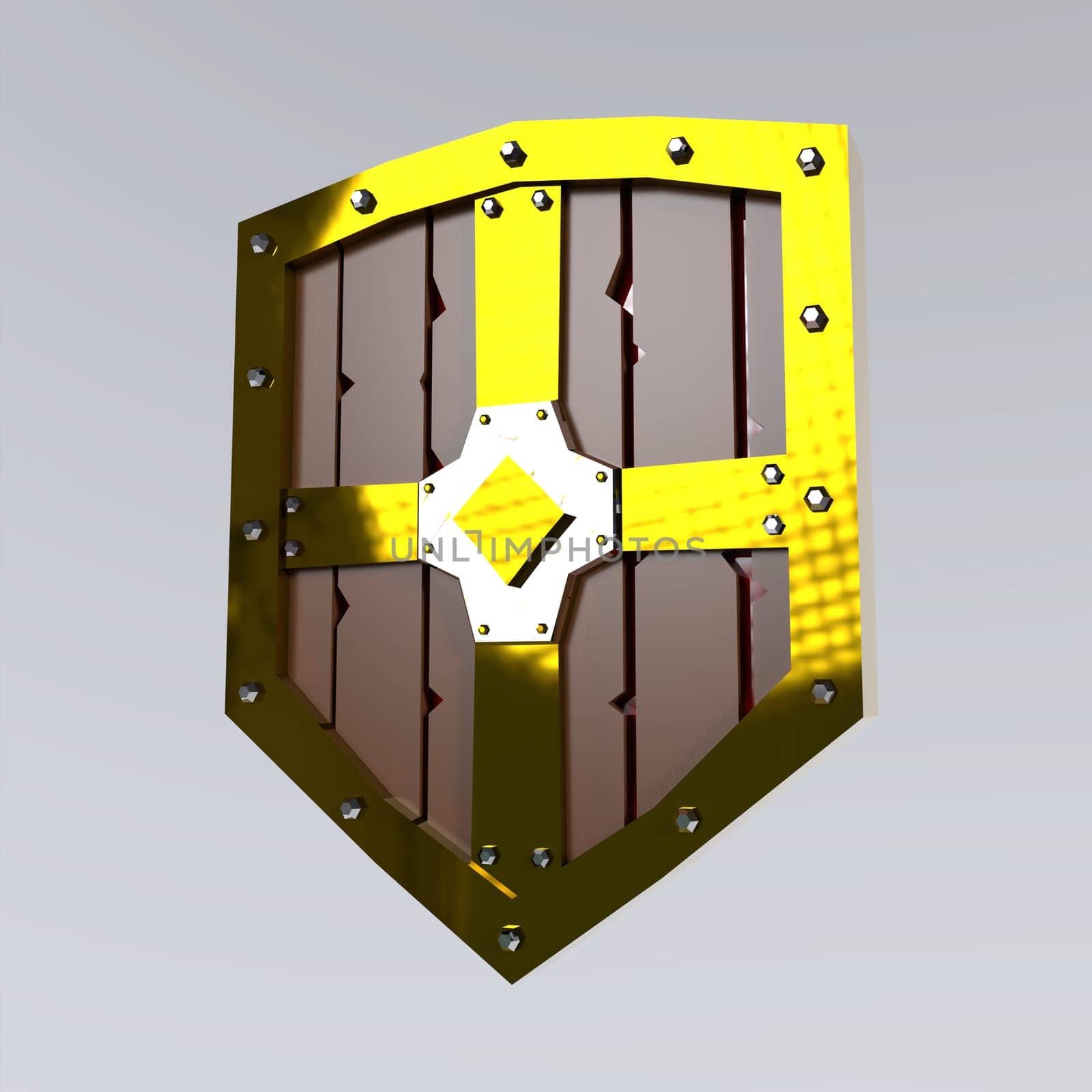 Shield isolated on white background. High quality 3d illustration