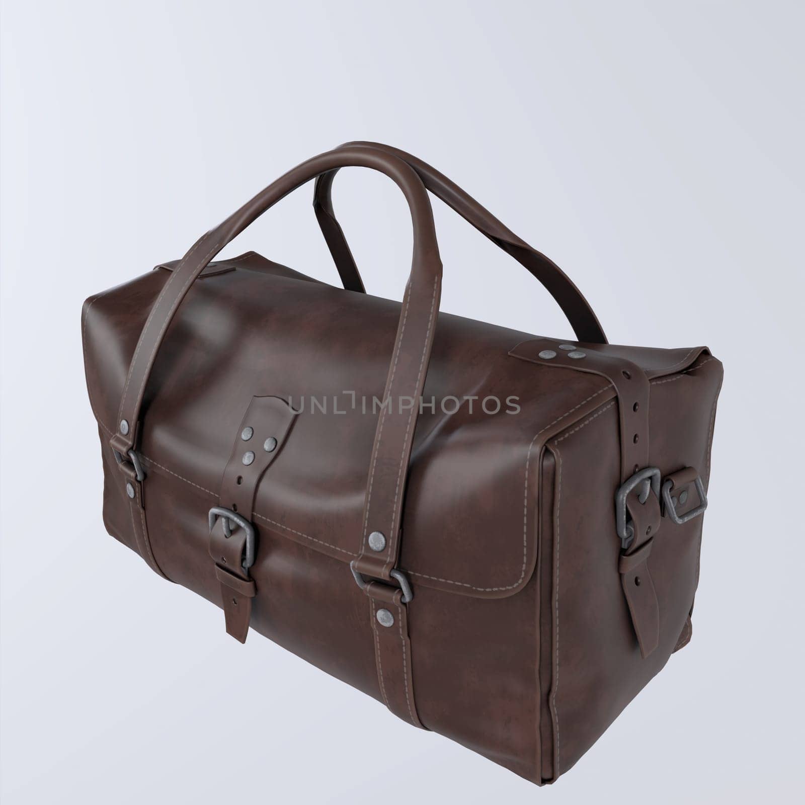 Leather Bag isolated on white background. High quality 3d illustration