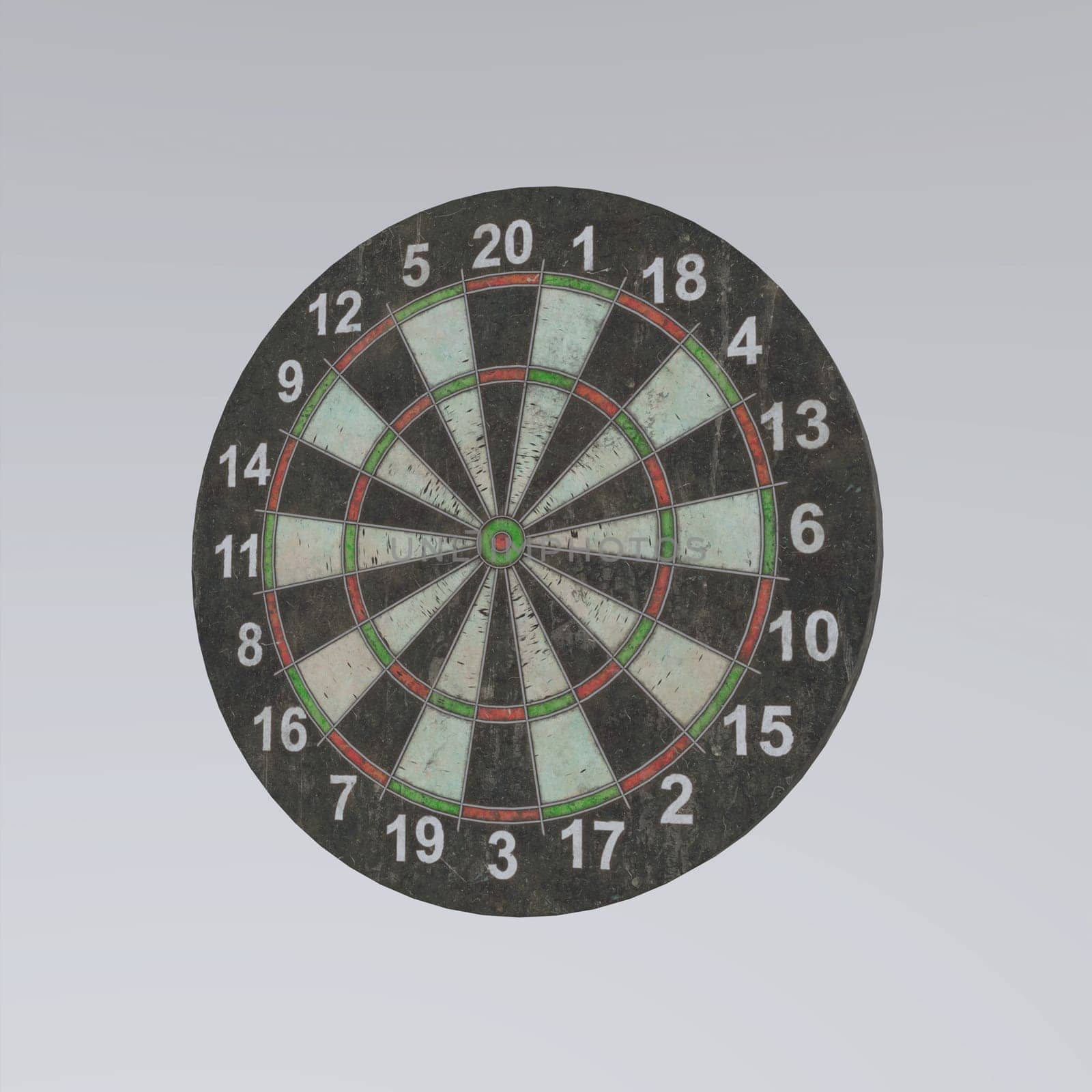 Dart Board isolated on white background. High quality 3d illustration