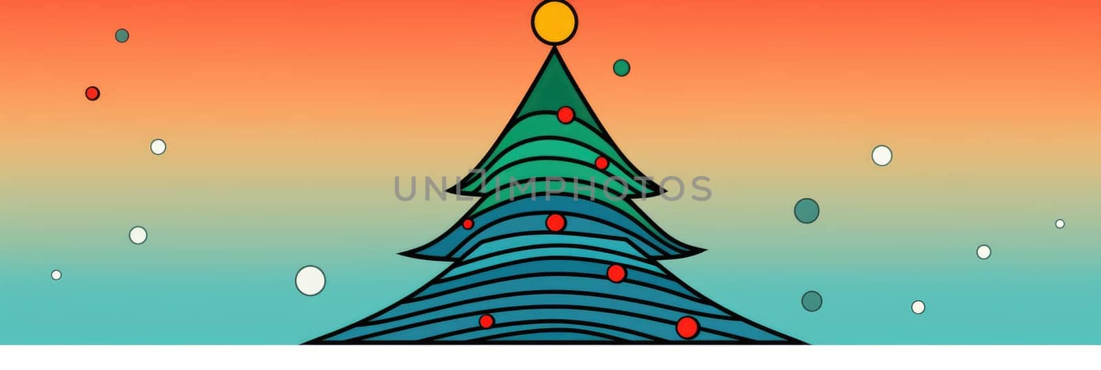 Creative art Christmas tree hand drawing style, for greeting card merry christmas and happy new year, naive children kid art for nursery or elementary school comeliness