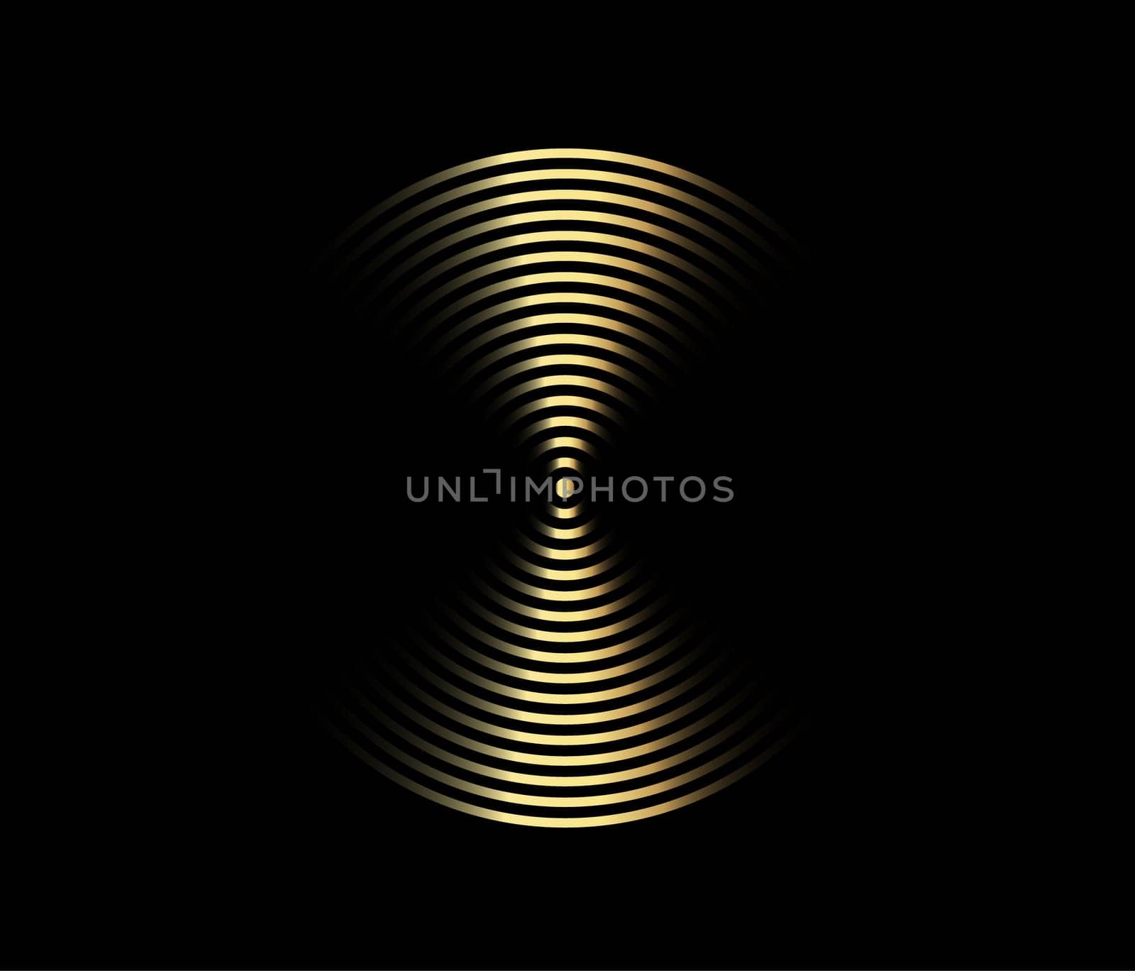 Concentric circle element. Gold luxurious color ring. Abstract  vector illustration for sound wave, golden graphic, Modern decoration for websites, posters, banners, template EPS10 vector