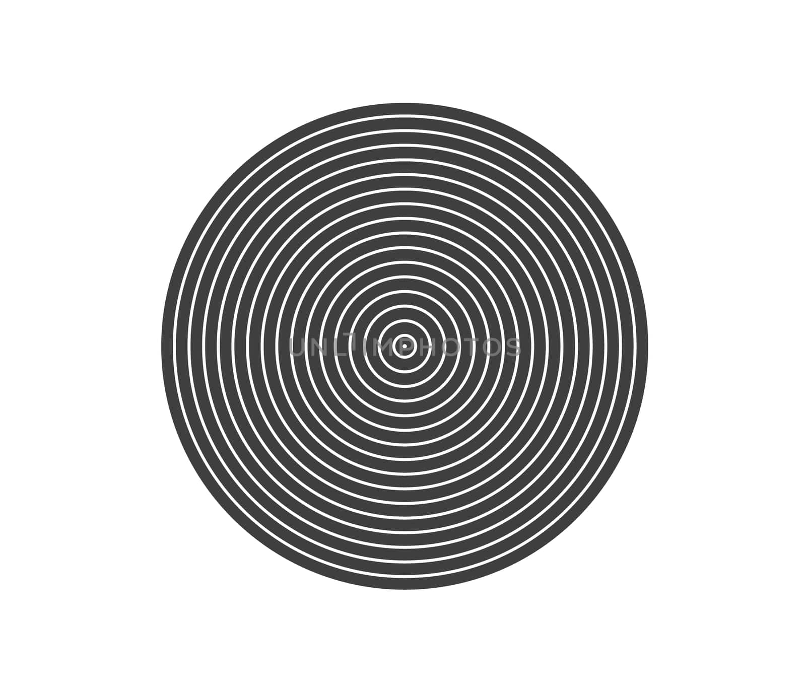 Concentric circle element. Black and white color ring. Abstract  vector illustration for sound wave, Monochrome graphic.