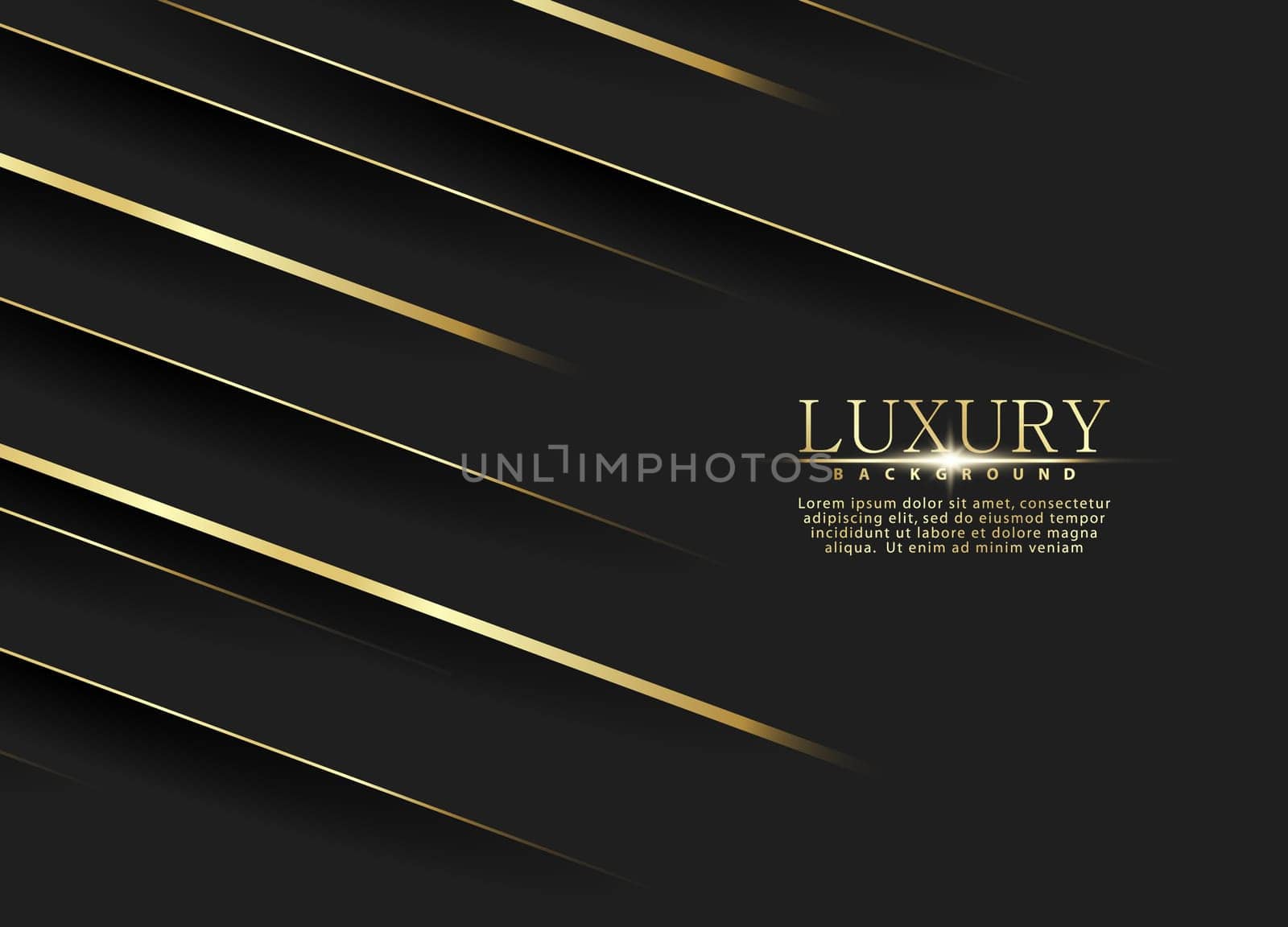 Premium background. Abstract luxury pattern. Gold glitter stripes background. Abstract gold line texture. Black pattern vector illustration.