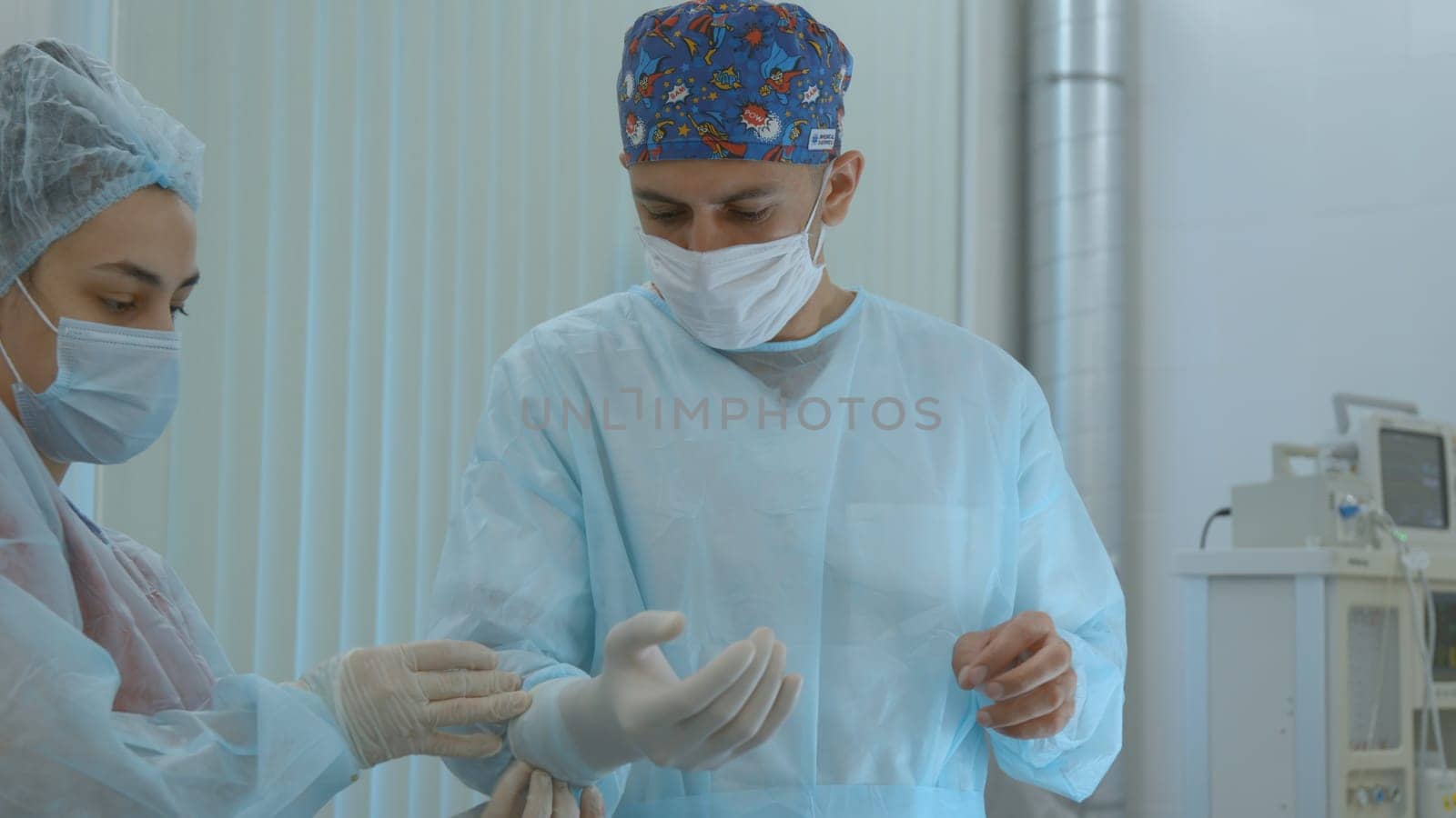 Close up of surgery performed by professional specialists. Action. Concentrated work of a surgeon