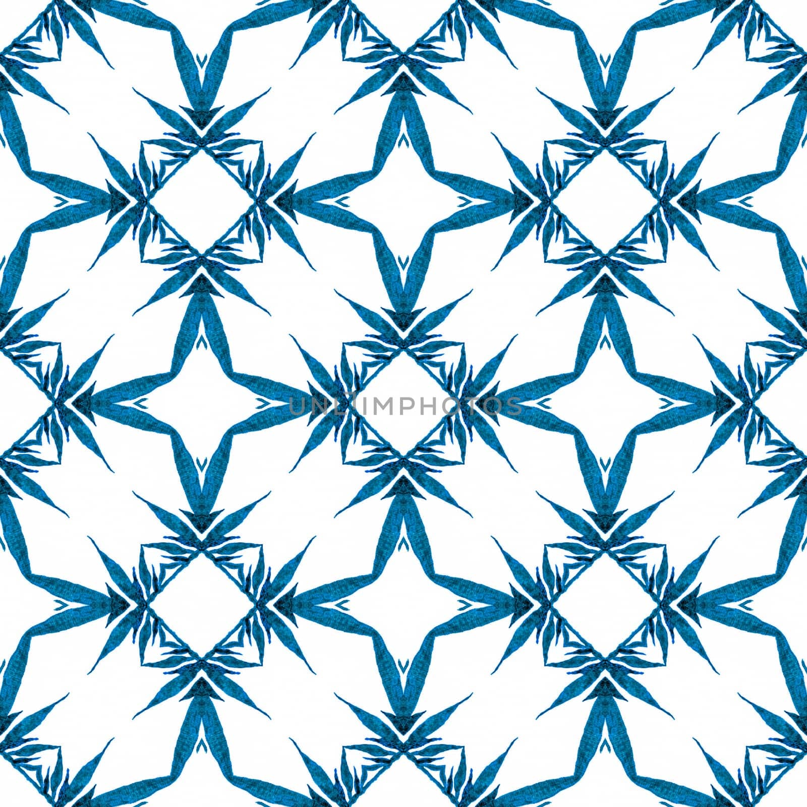 Tropical seamless pattern. Blue lively boho chic by beginagain