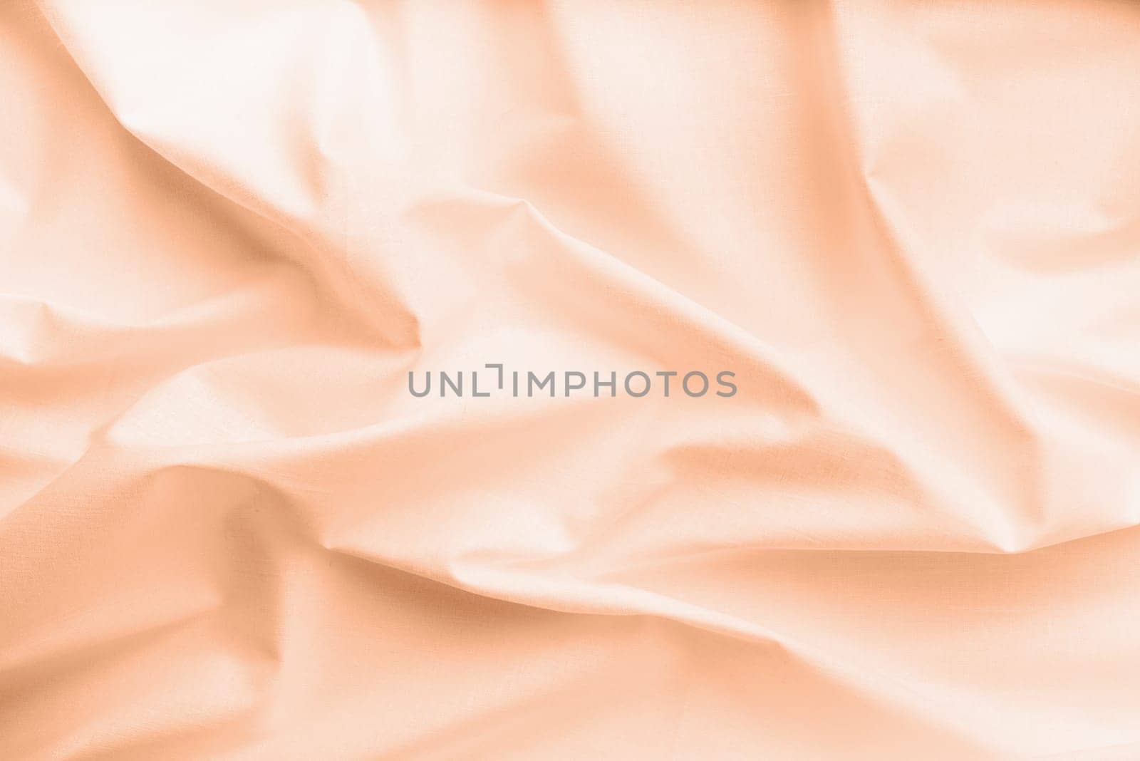 Color of the year 2024: Peach Fuzz. Natural white fabric linen texture for design