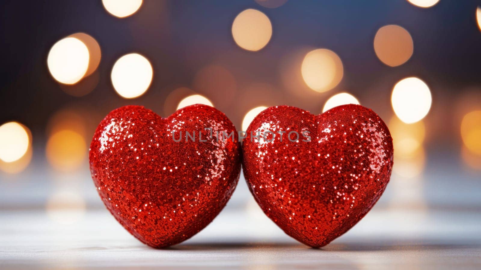Two red hearts as a symbol of love.