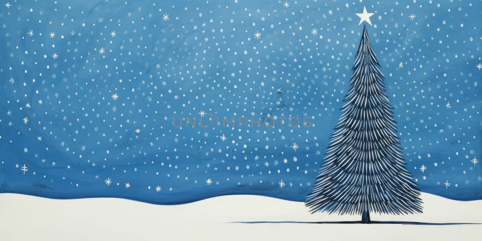 Creative art Christmas tree hand drawing style, for greeting card merry christmas and happy new year, naive children kid art for nursery or elementary school comeliness