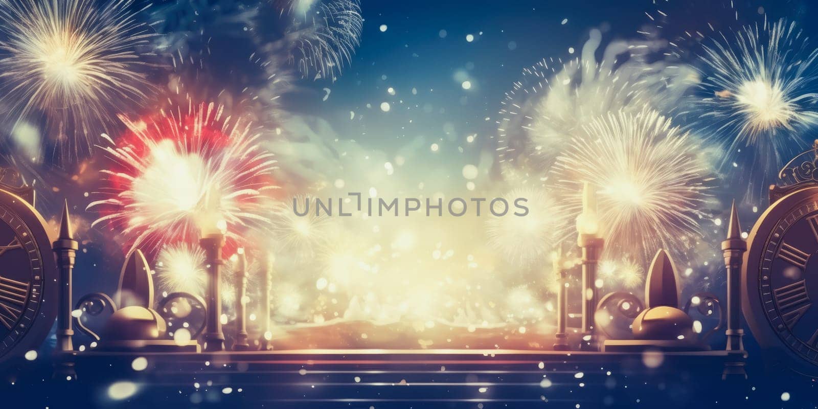 Abstract colored firework background new year celebration 2024 comeliness