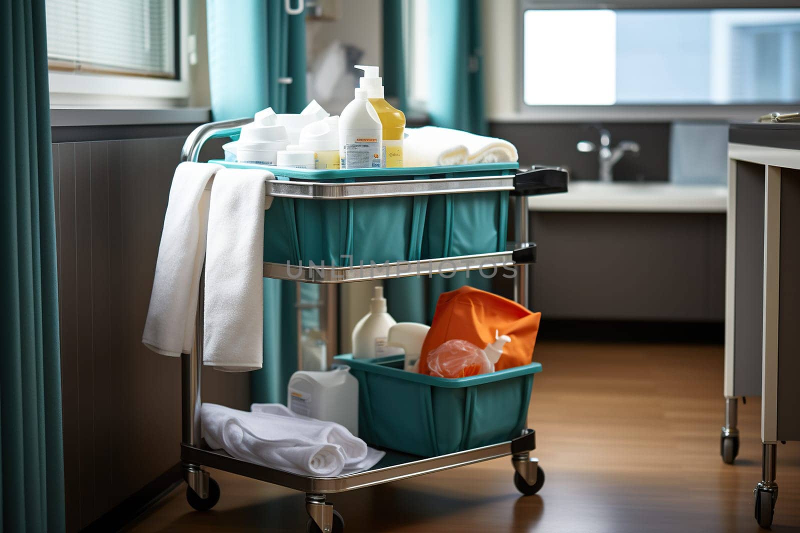Cleaning wheels with detergents and towels.
