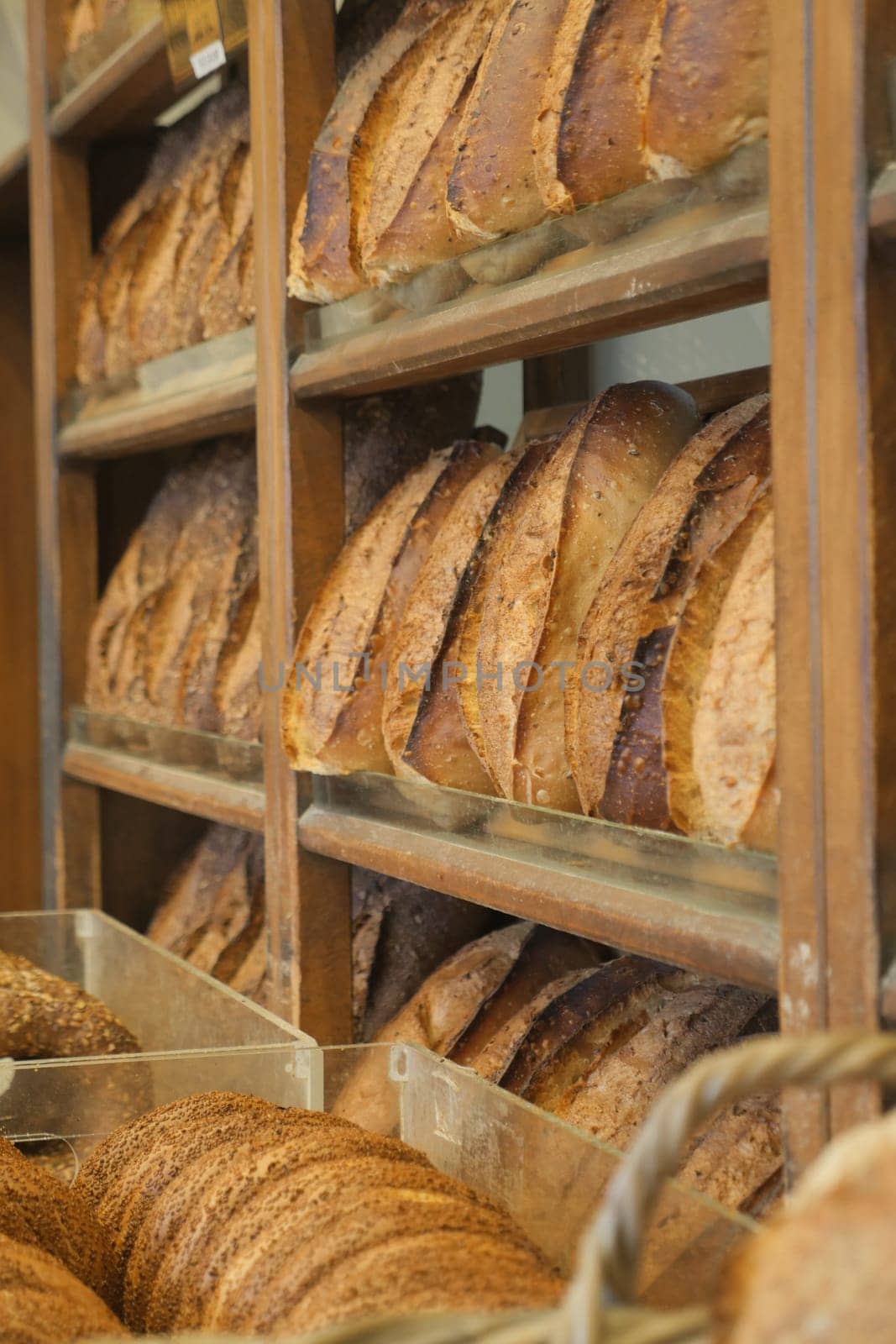 fresh baked breads at Farmers Market shelves in istanbul . by towfiq007