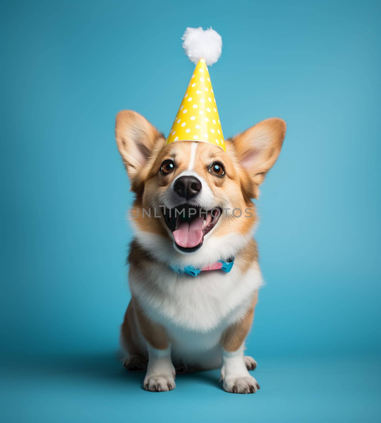 Dog in a Party Hat. High quality photo