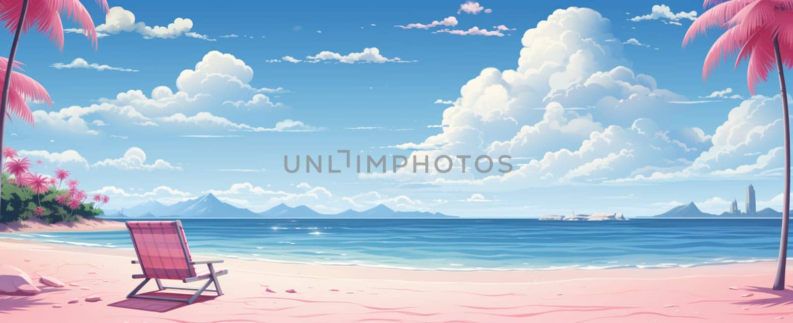 Summer Vacation and Travel Holiday Concept : Tropical beautiful seascape view of sand beach and blue sky in background. High quality photo