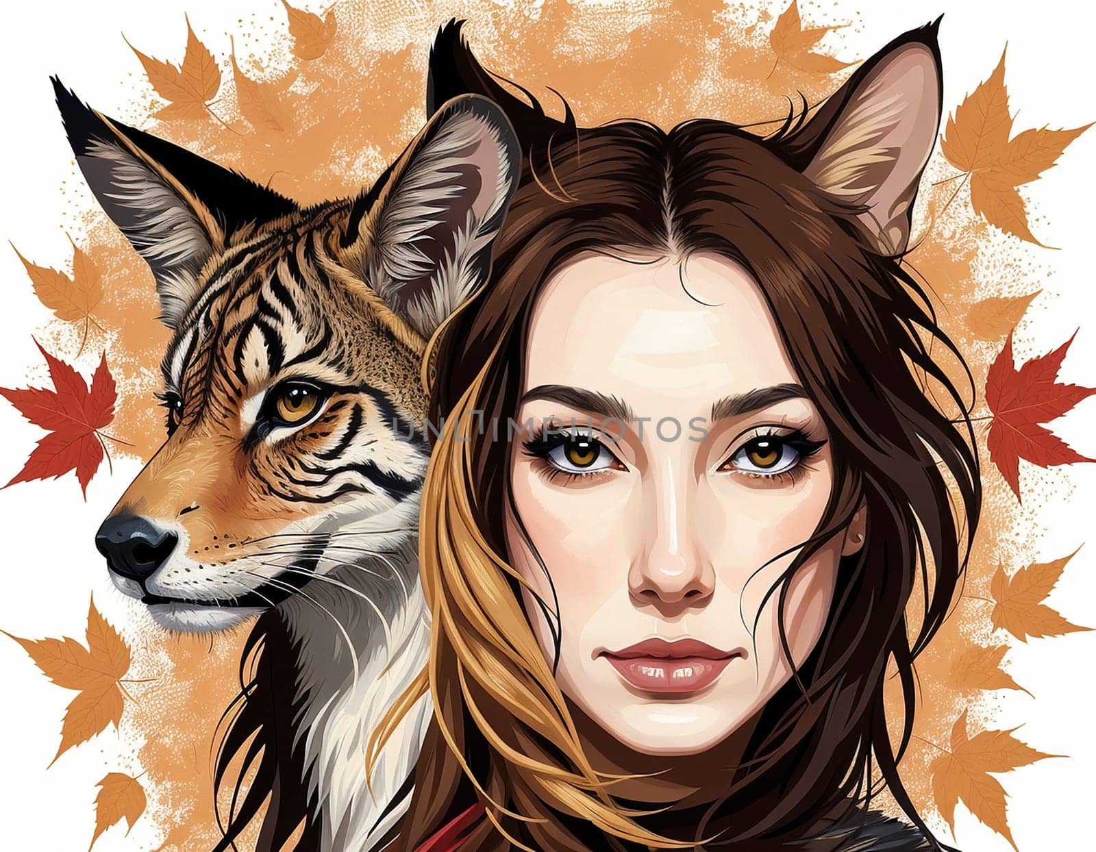 A painting of a woman and a Fox by NeuroSky