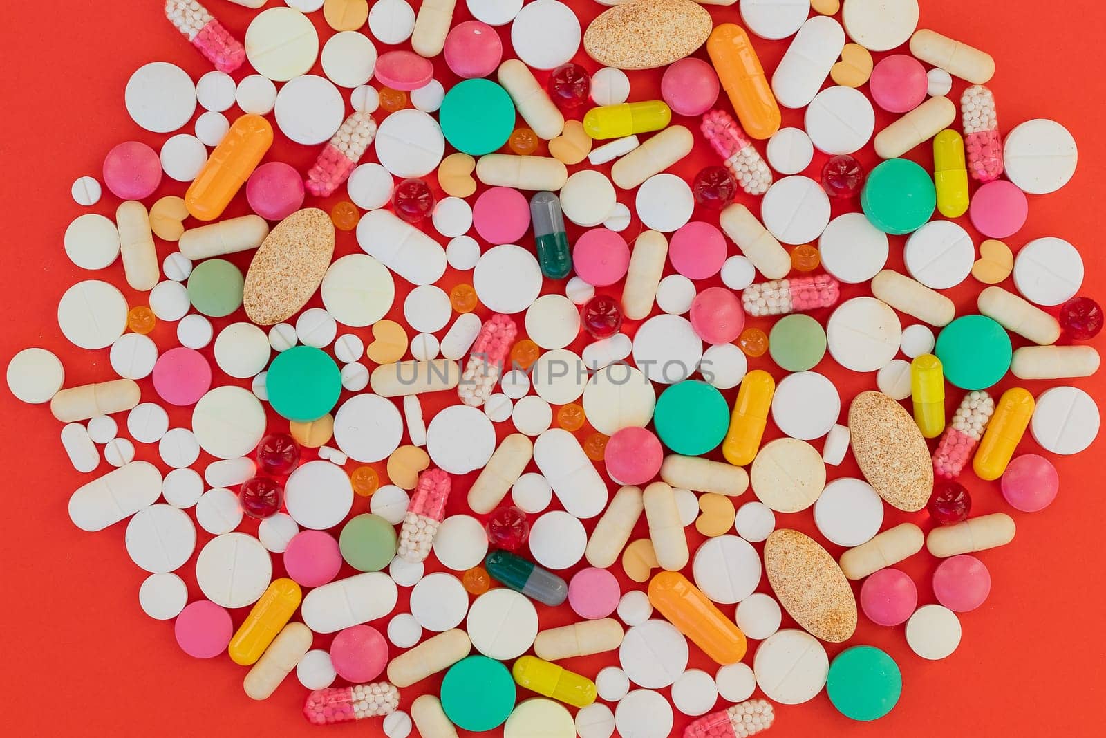 Medical background with pills and capsule