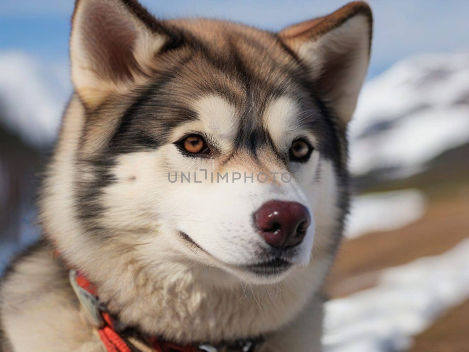 Portrait of a Siberian Husky sled dog.