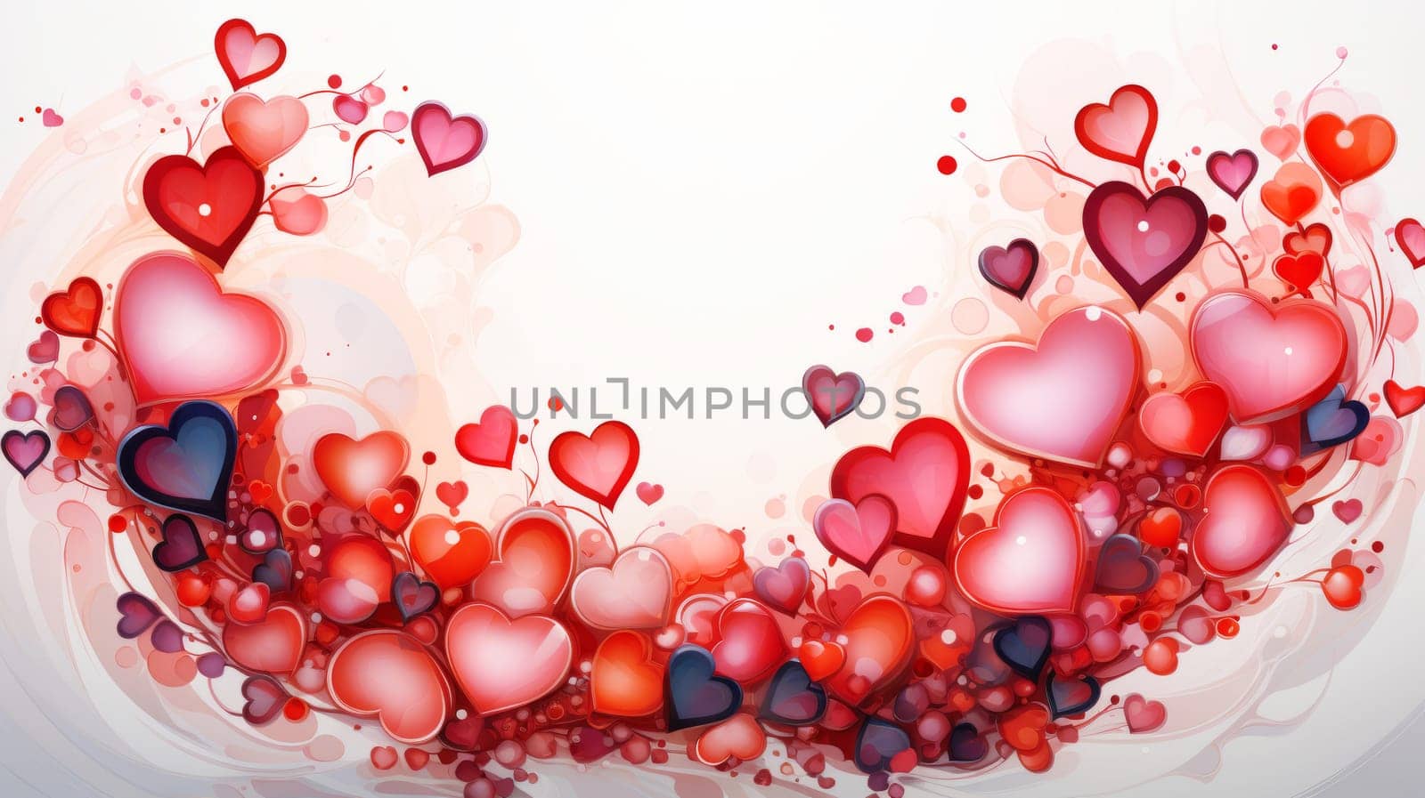 Valentine's Day composition. Hearts with place for text.