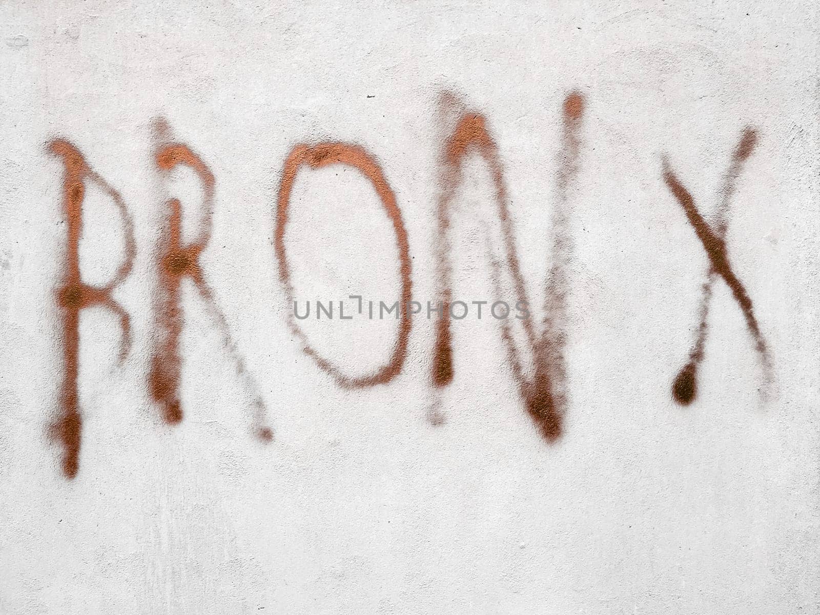 Written BRONX (New York neighborhood) on the wall. Backgrounds and concepts.