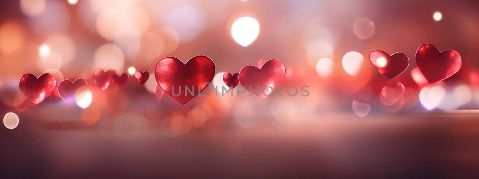 Bokeh hearts are a beautiful background for Valentine's Day. Selective focus. Heart.