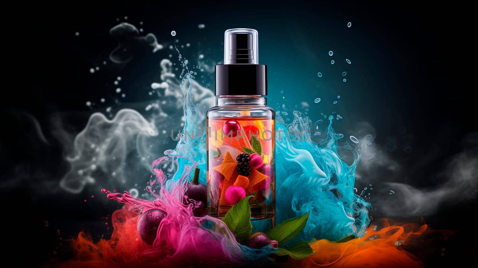 A bottle of liquid. Vaping. Flavored e-liquid. Selective focus. by yanadjana