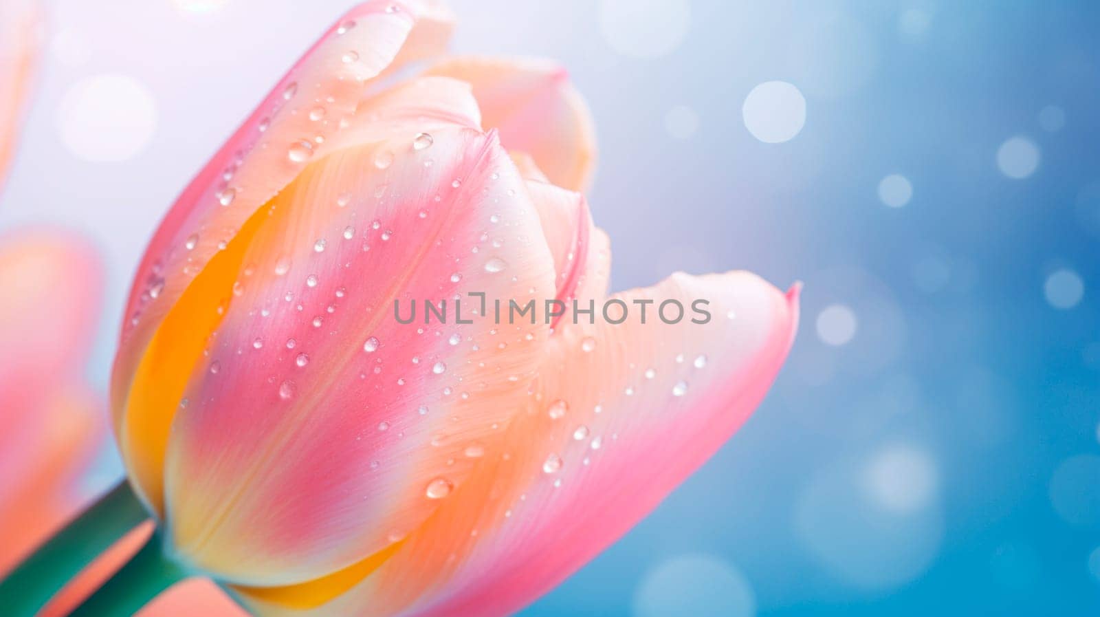 Beautiful tulips in pastel colors. Selective focus. Nature.