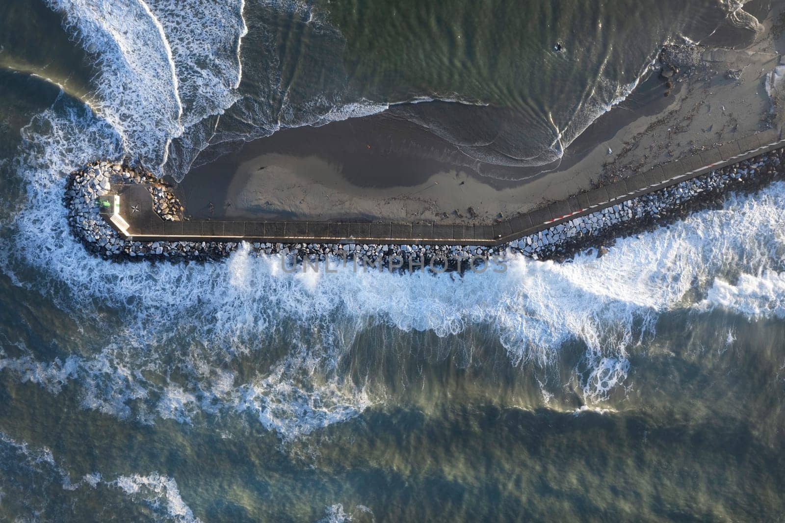 Aerial view at dawn of the port of Viareggio Italy  by fotografiche.eu