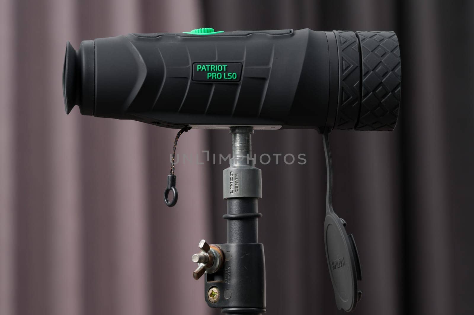 Ivano-Frankivsk, Ukraine December 2, 2023: Patriot PRO nvectech long range monocular isolated on gray background.