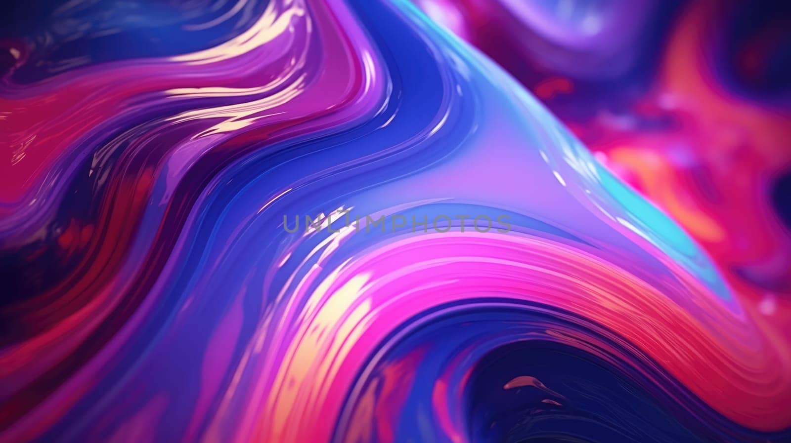 Abstract liquid background in electric neon colors. The colourful texture of the water surface.