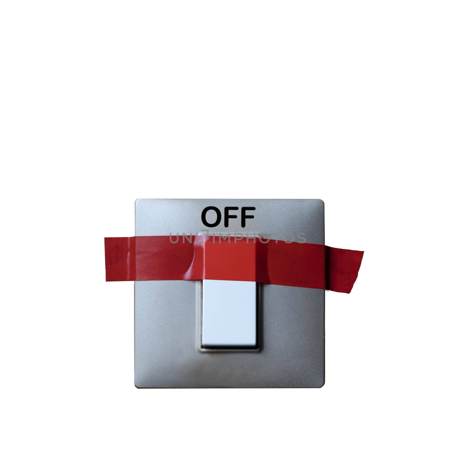 a switch stuck with red tape in the off position