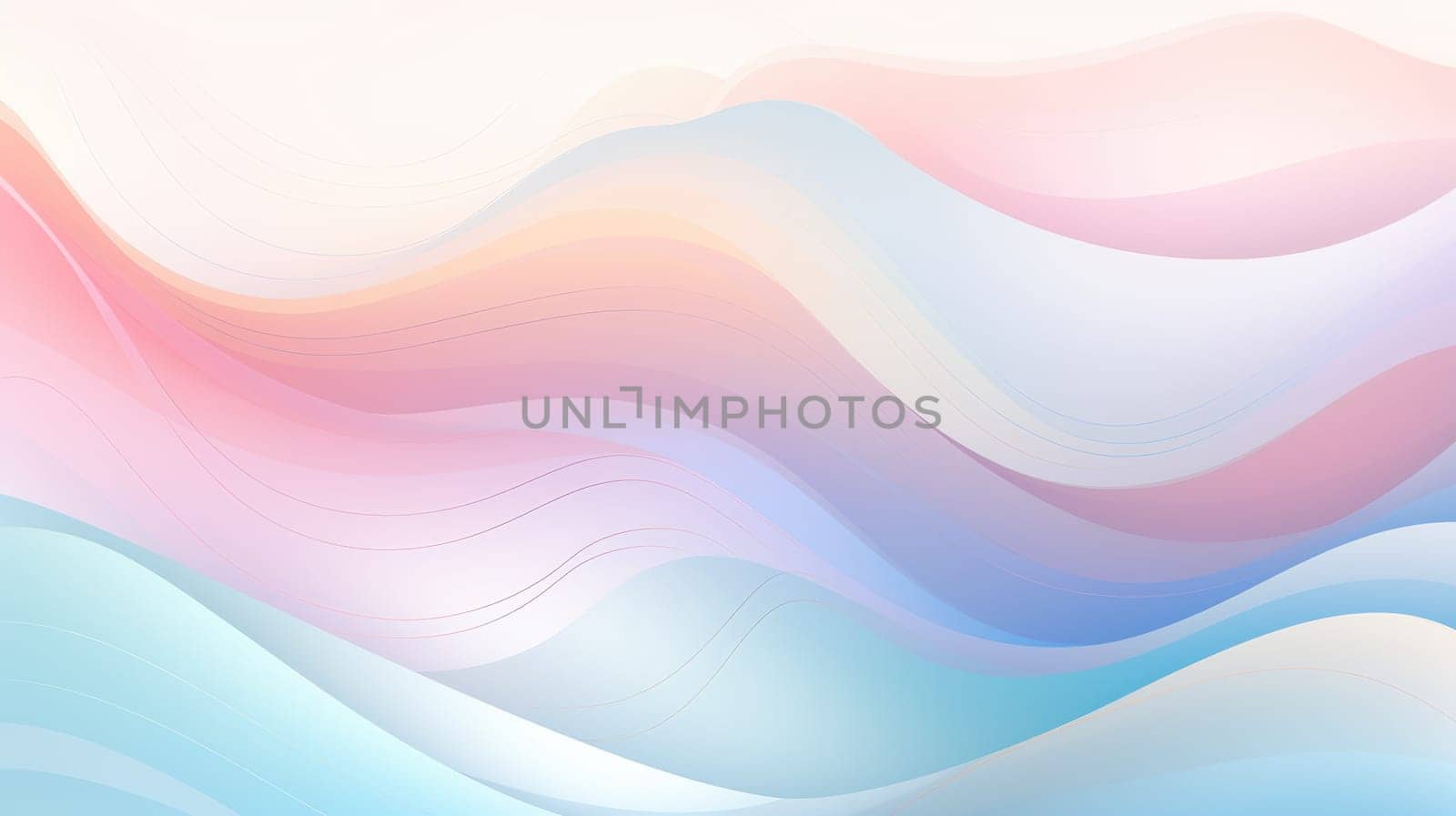 Abstract background with wavy lines and shapes in pastel colours by palinchak