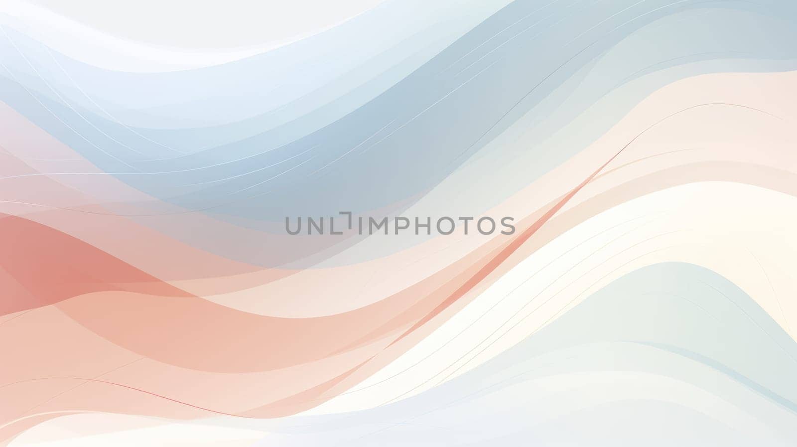 Abstract background with wavy lines and shapes in pastel colours by palinchak