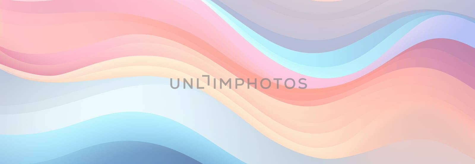 Abstract background with wavy lines and shapes in pastel colours by palinchak