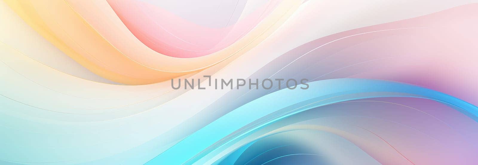 Abstract background with multicoloured wavy lines and shapes in delicate pastel shades