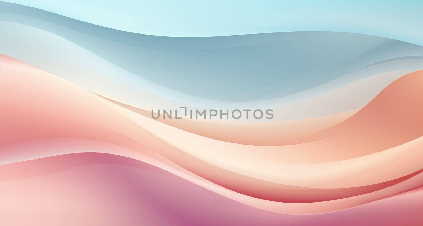 Abstract background with wavy lines and shapes in pastel colours by palinchak