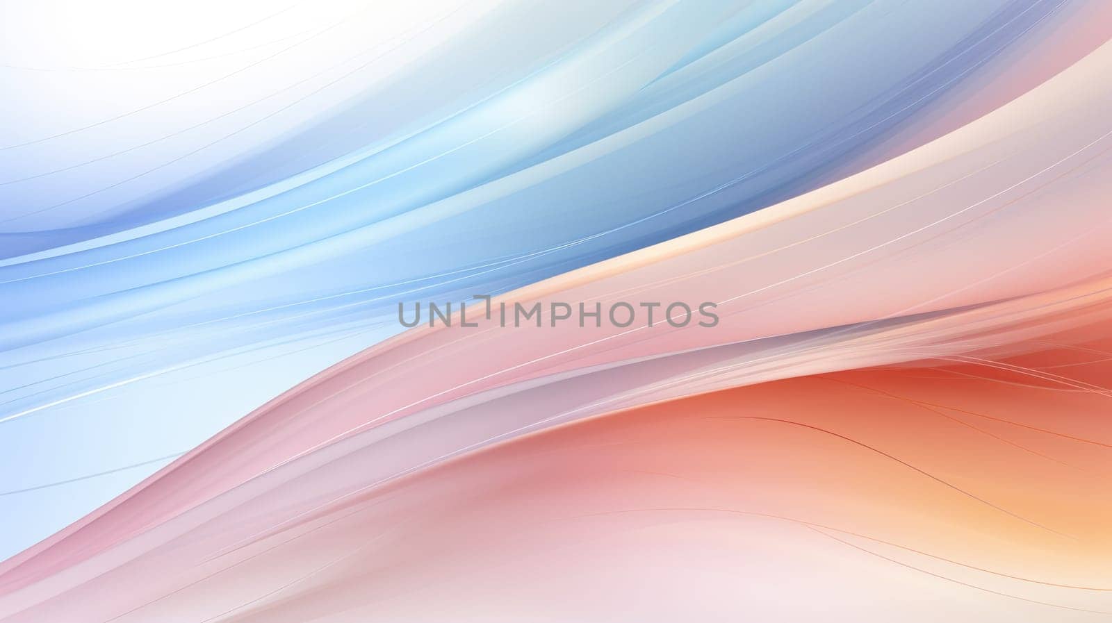 Abstract background with wavy lines and shapes in pastel colours by palinchak