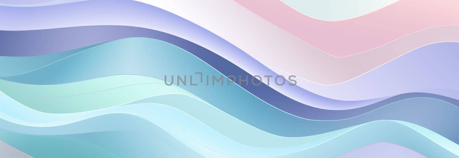 Abstract background with multicoloured wavy lines and shapes in delicate pastel shades