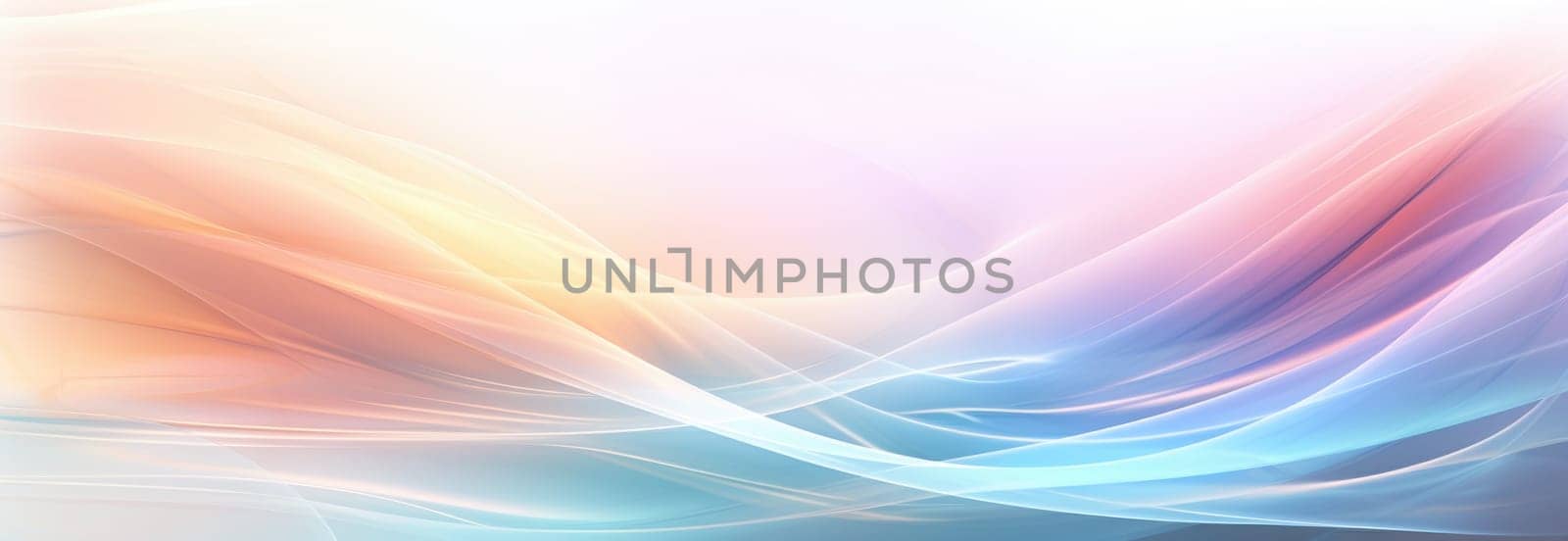 Abstract background with wavy lines and shapes in pastel colours by palinchak