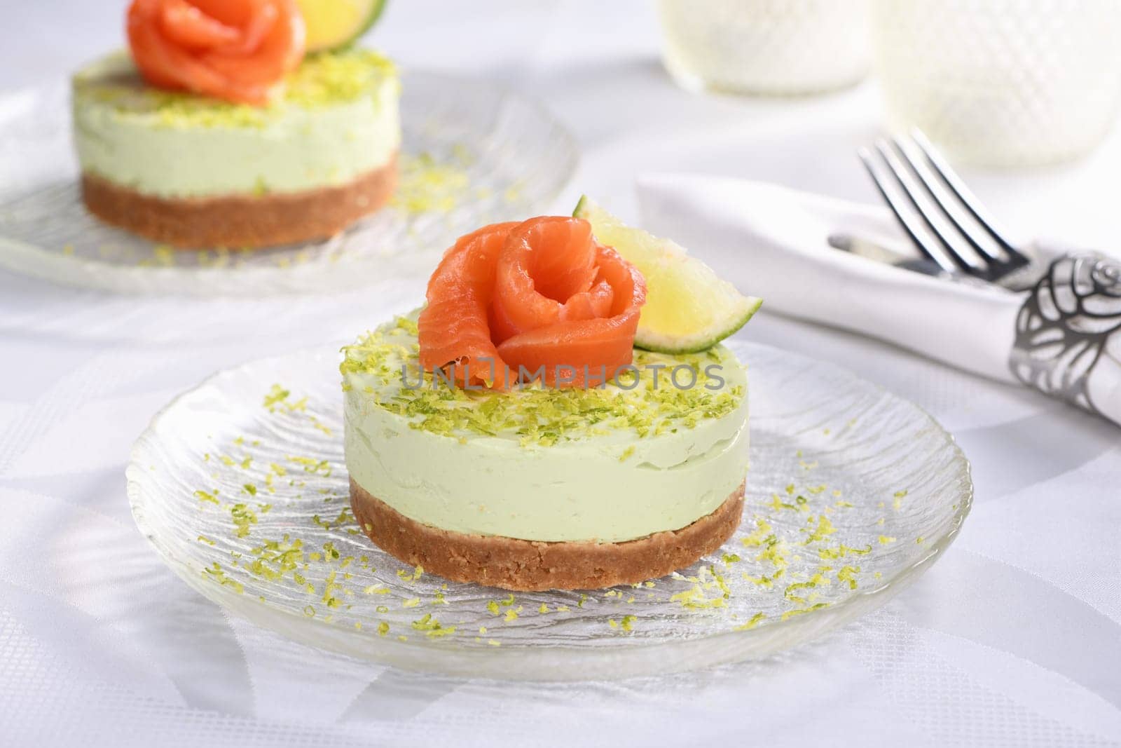 Avocado timbale with salmon by Apolonia