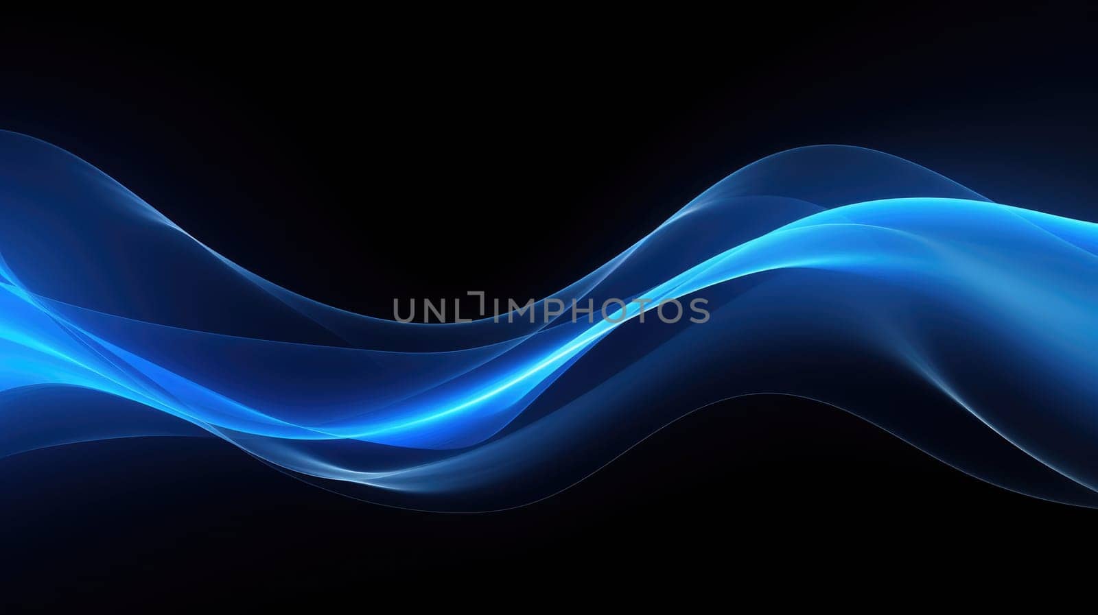 Abstract background of glowing lines in bright neon colours on a dark background