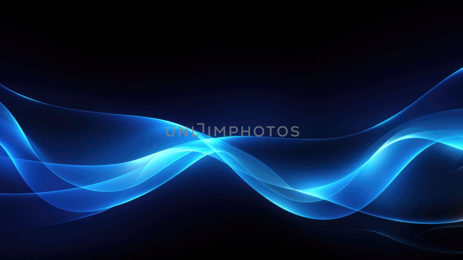 Abstract background of glowing lines in bright neon colours on a dark background