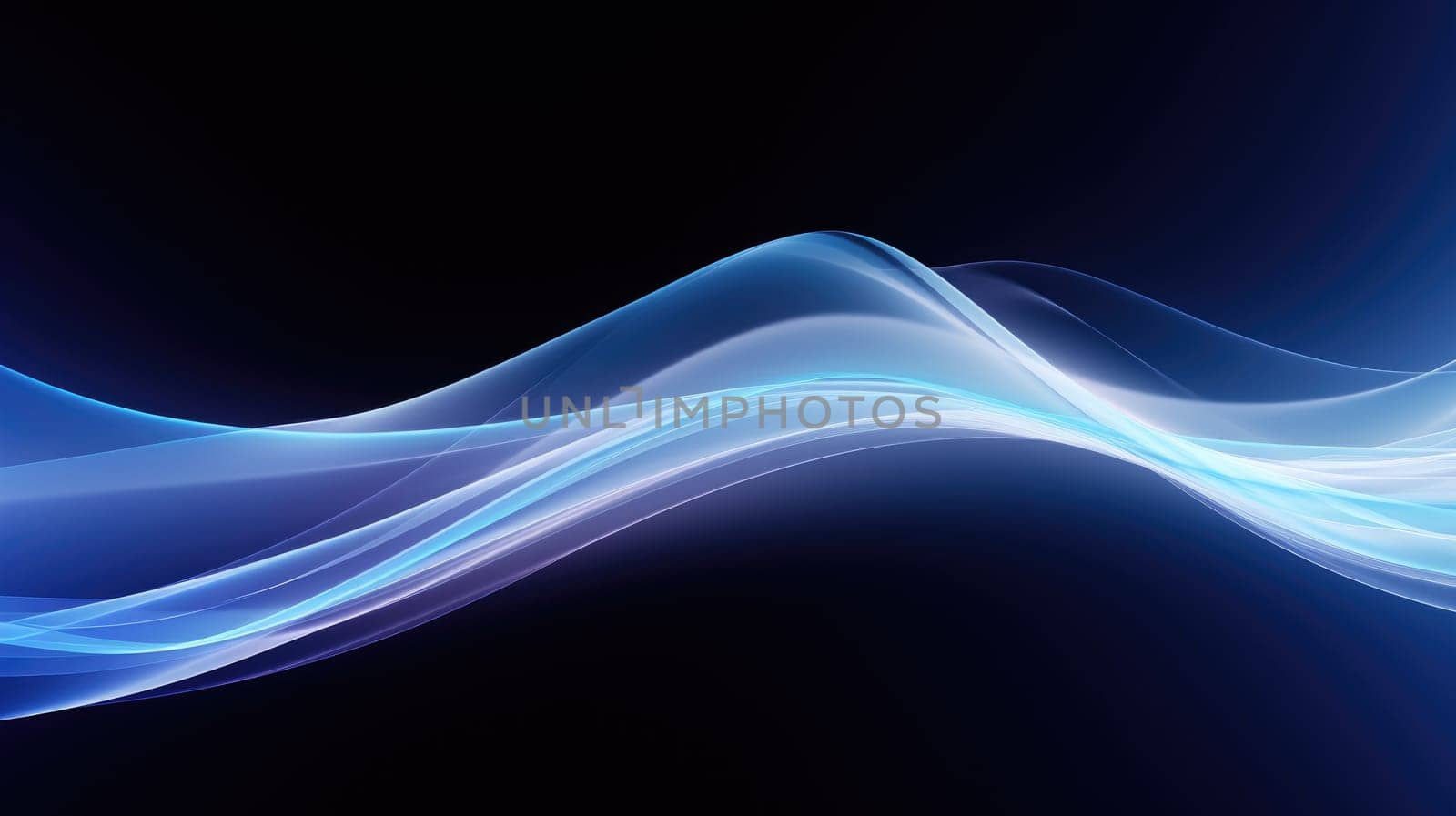 Abstract background of glowing lines in bright neon colours on a dark background