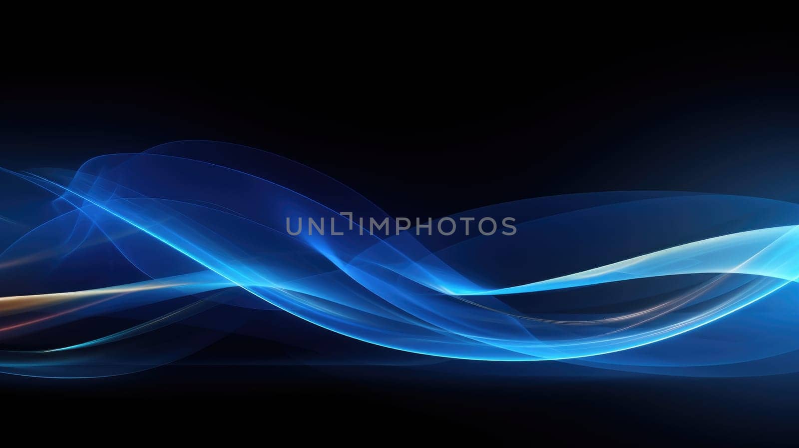 Abstract background of glowing lines in bright neon colours on a dark background