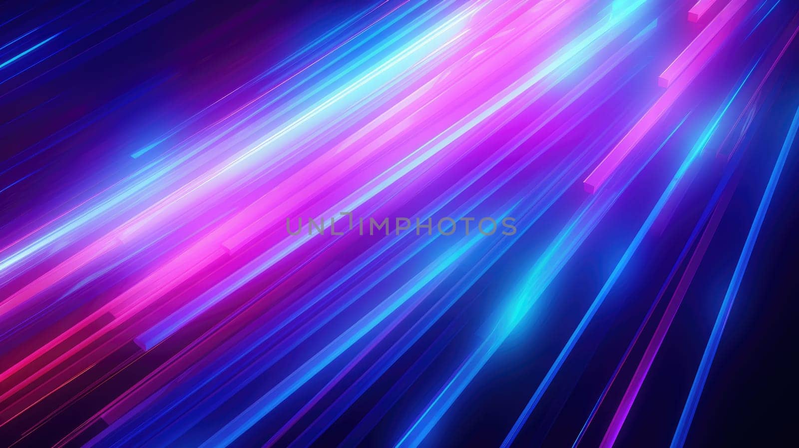 Glowing lines in bright neon colours on a dark background by palinchak