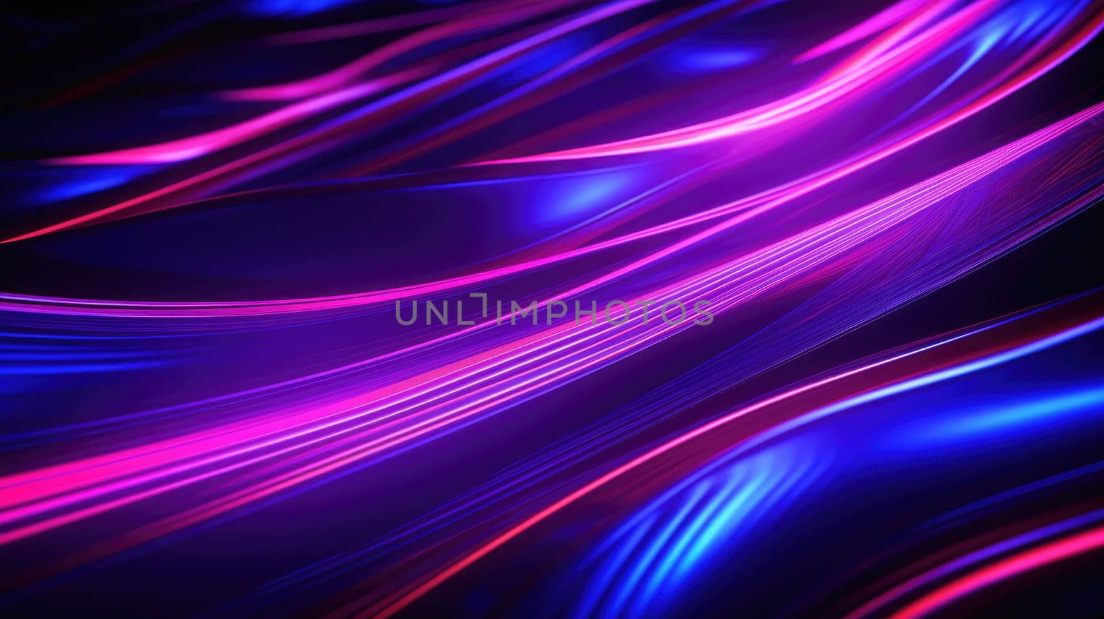 Glowing lines in bright neon colours on a dark background by palinchak