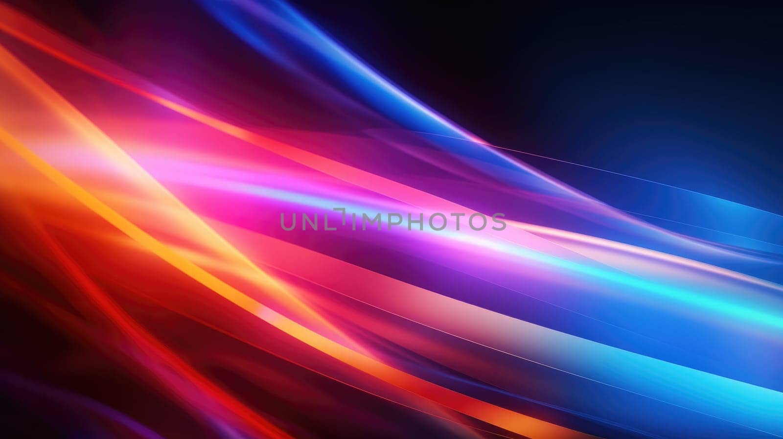 Glowing lines in bright neon colours on a dark background by palinchak