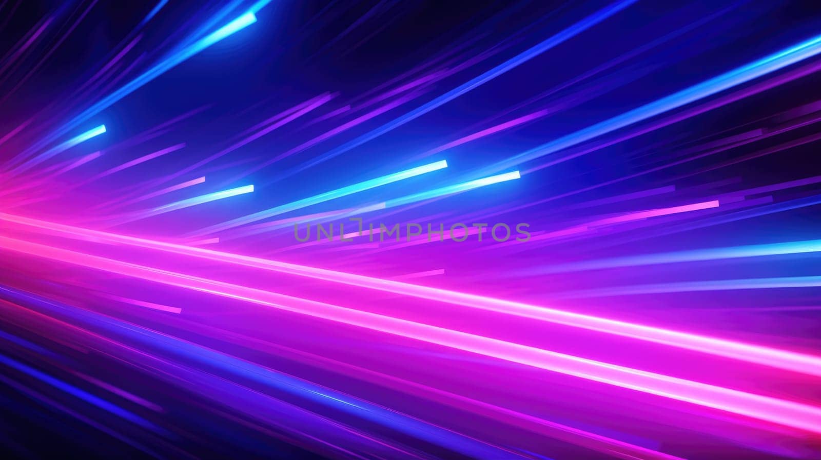 Glowing lines in bright neon colours on a dark background by palinchak