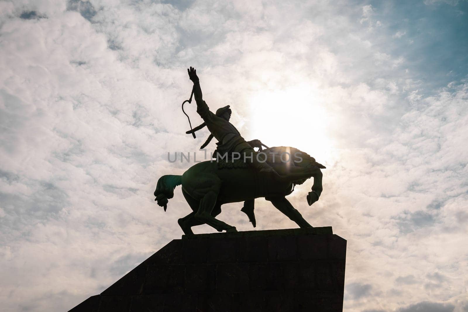 Ufa, Russia - 15 june 2021: Salawat Yulayev memorial in Ufa - the biggest statue of horseman in Europe..