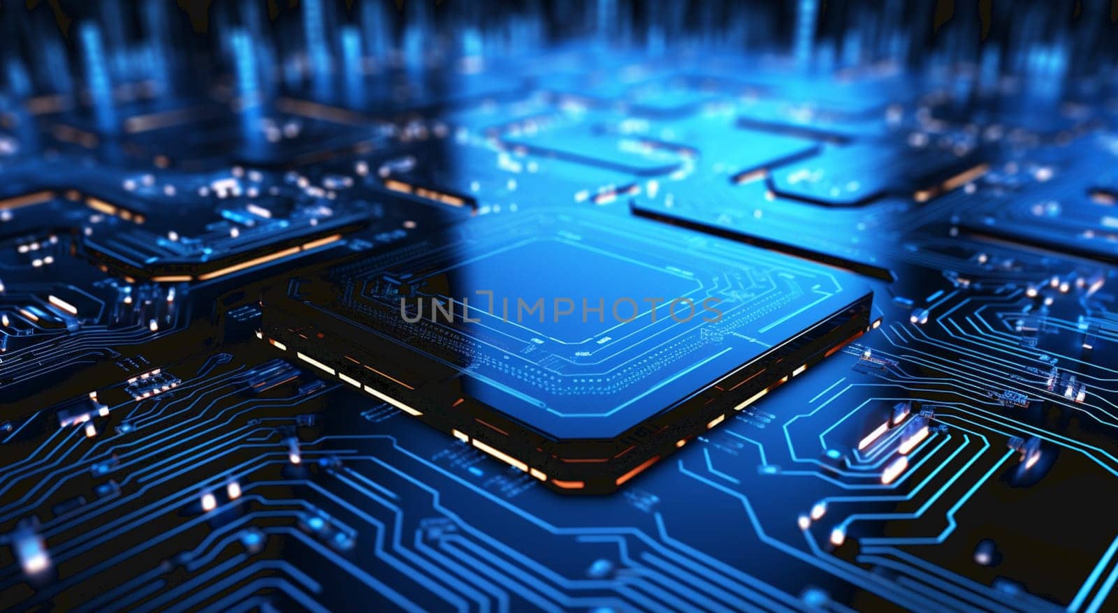 2d illustration Abstract futuristic electronic circuit technology background. High quality photo