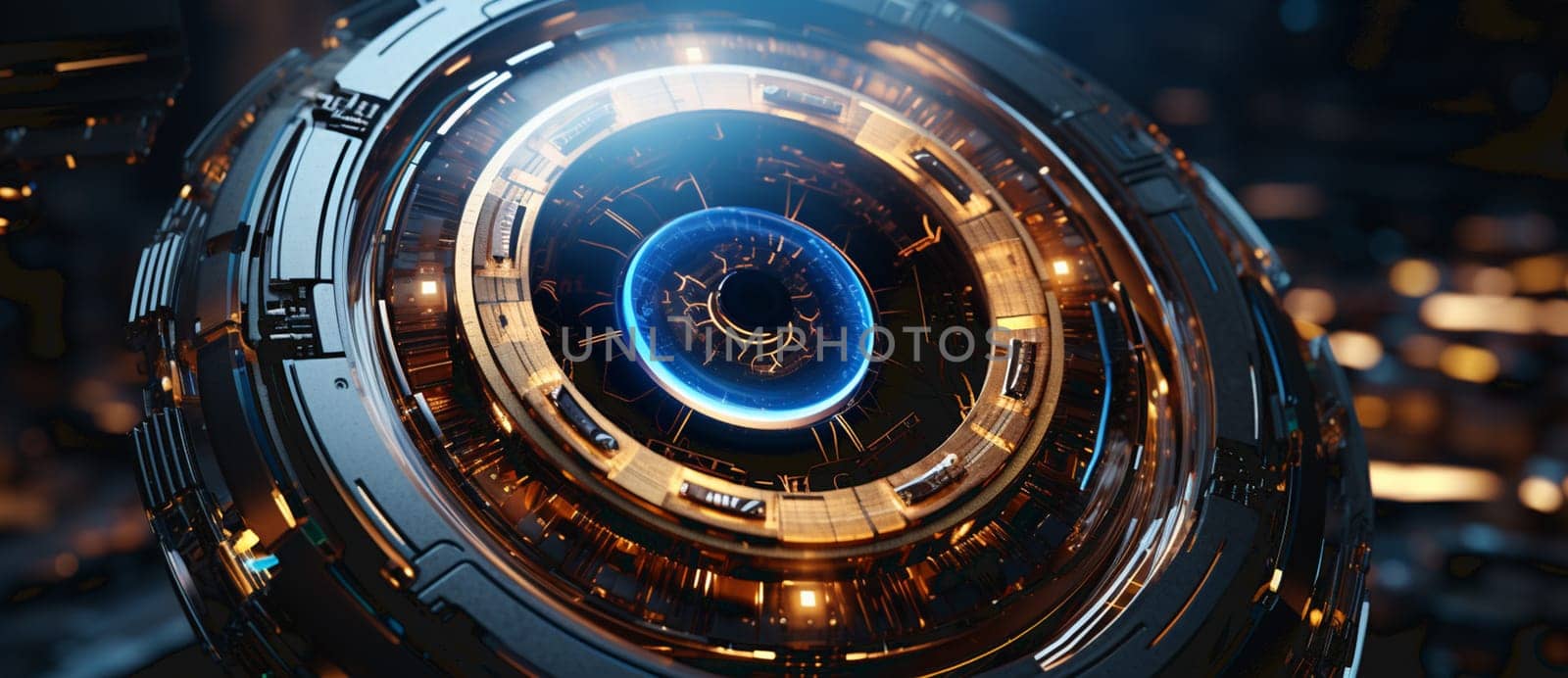 blue Cyber eye digital data technology background by Andelov13